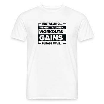 Installieren von Gewichtstraining Gym Lover - Männer T-Shirt - Weiß - Vorne - AI Model Male 178 dark (178cm)