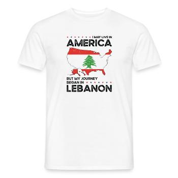 Born Lebanese Lebanon American USA Citizenship - Men's T-Shirt - white - Front - AI Model Male 178 dark (178cm)