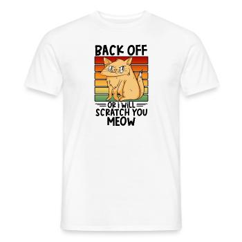 Mean Cat Pet Angry Feline Cat Pet Owner Kitten - Men's T-Shirt - white - Front - AI Model Male 178 dark (178cm)