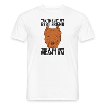 Mean Pet Pitbull Hundehalter American Bully - Männer T-Shirt - Weiß - Vorne - AI Model Male 178 dark (178cm)