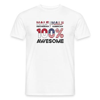 Né Indonésien Indonésie États-Unis - T-shirt homme - blanc - Devant - AI Model Male 178 dark (178cm)