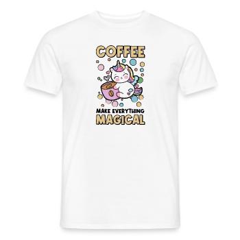 Pink Magic Unicorn Caféine Café Lover - T-shirt homme - blanc - Devant - AI Model Male 178 dark (178cm)