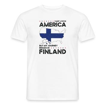 Né finlandais Finlande États-Unis - T-shirt homme - blanc - Devant - AI Model Male 178 dark (178cm)