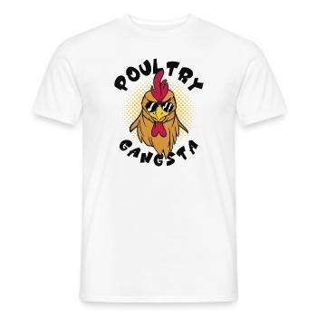 Cute Chicken Gangsta Poultry Chicken Farmer Barn - Men's T-Shirt - white - Front - AI Model Male 178 dark (178cm)