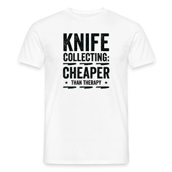 Collectionneur de couteaux Collecte de couteaux - T-shirt homme - blanc - Devant - AI Model Male 178 dark (178cm)