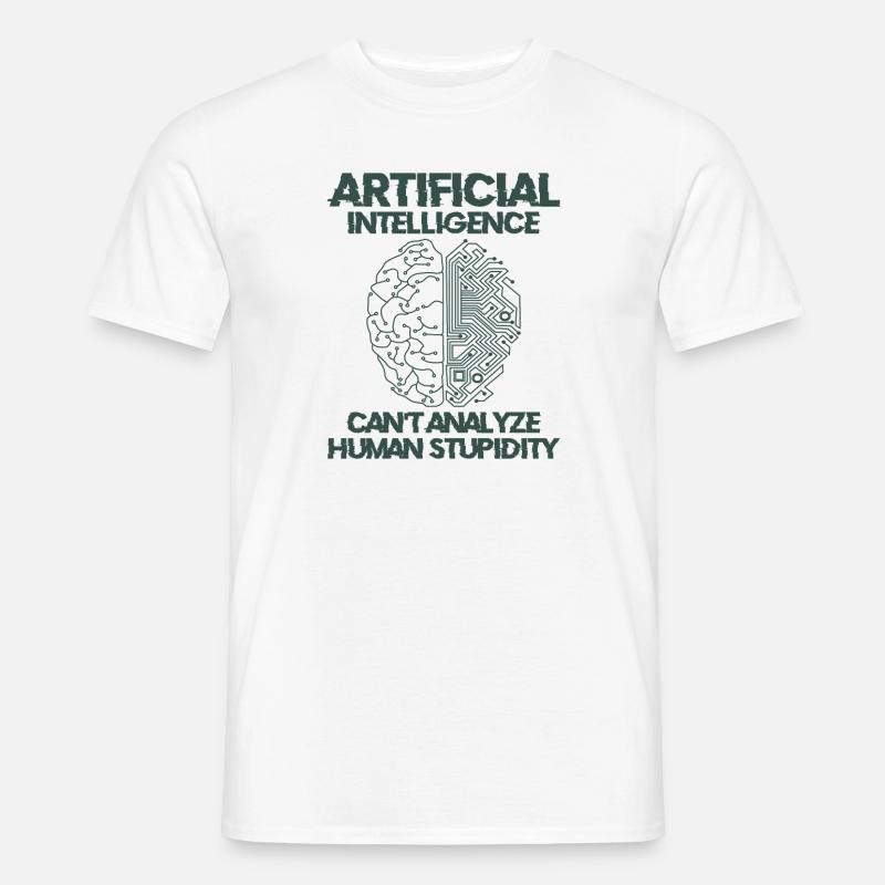 Künstliche Intelligenz Programmierer Gehirn - Männer T-Shirt - Weiß