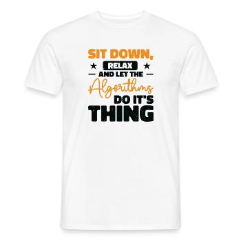 Computer Algorithm Programmer Artificial - Men's T-Shirt - white - Front - AI Model Male 178 dark (178cm)