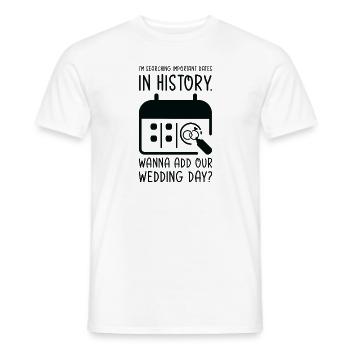 Wedding Day Pick Up Lines Couple Romantic Heart - Men's T-Shirt - white - Front - AI Model Male 178 dark (178cm)