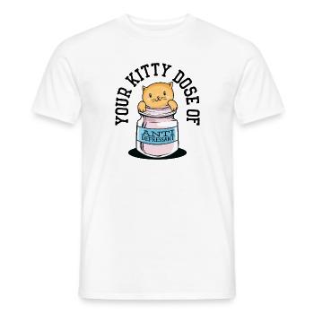 Antidepressivum Kätzchen Medizin Katzenbesitzer - Männer T-Shirt - Weiß - Vorne - AI Model Male 178 dark (178cm)