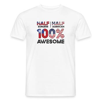 Born Burmese Myanmar American USA Citizenship - Men's T-Shirt - white - Front - AI Model Male 178 dark (178cm)