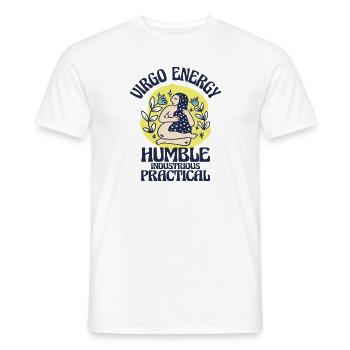 Arbre d’astrologie rétro de l’énergie de la Vierge - T-shirt homme - blanc - Devant - AI Model Male 178 dark (178cm)