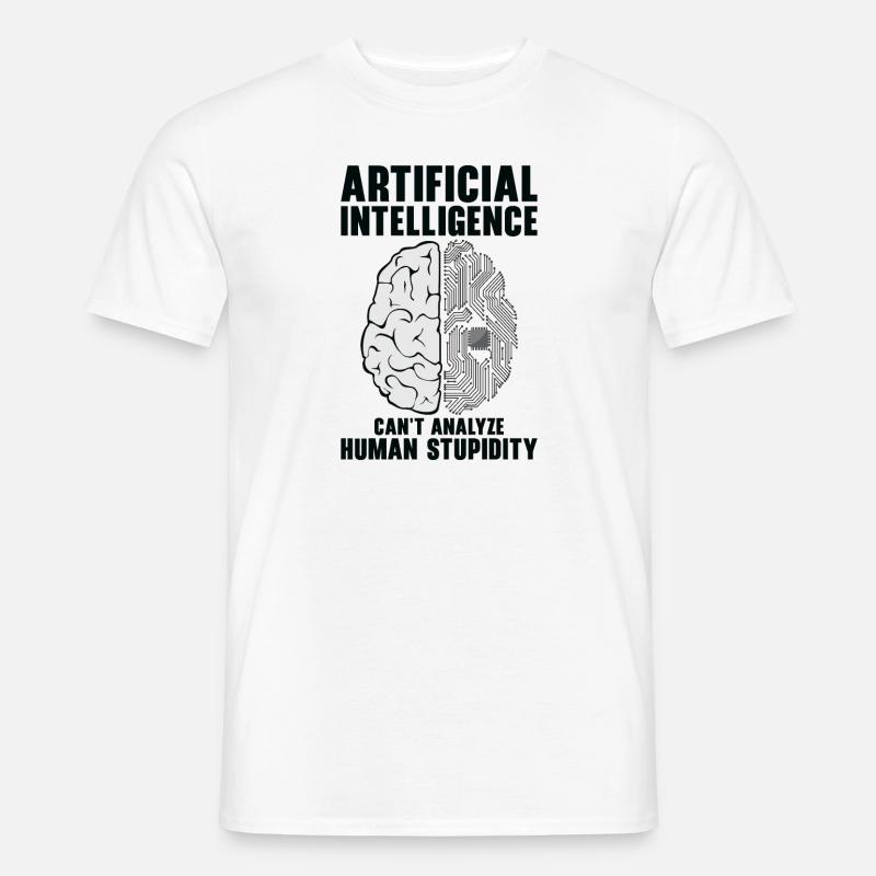 Künstliche Intelligenz Programmierer Gehirn - Männer T-Shirt - Weiß
