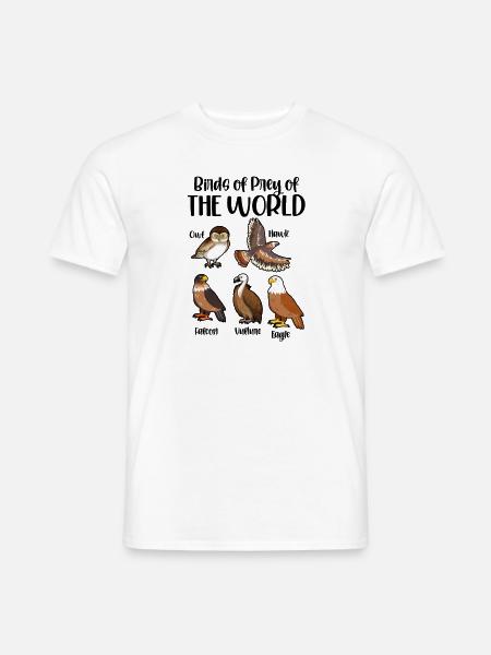 Raubvögel der Welt - Männer T-Shirt - Weiß