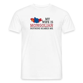 Nichts macht mir Angst Mongolische Frau Mongolei - Männer T-Shirt - Weiß - Vorne - AI Model Male 178 dark (178cm)