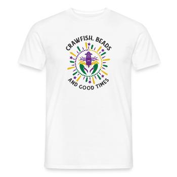 Mardi Gras Beads Carnival Crawfish Party Drinking - Men's T-Shirt - white - Front - AI Model Male 178 dark (178cm)