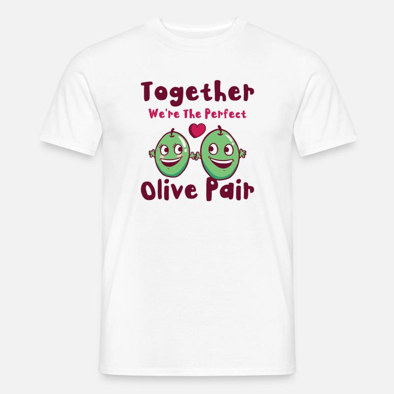 Saint-Valentin Olive Couples Rencontres Romance - T-shirt homme - blanc