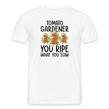 Tomato Gardening Lover Lustiger Gärtner - Männer T-Shirt - Weiß - Vorne - AI Model Male 178 dark (178cm)