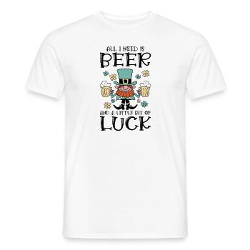 St. Patrick's Day Beer Shamrock Clover Luck - Men's T-Shirt - white - Front - AI Model Male 178 dark (178cm)
