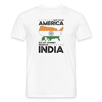 Born Indian India American USA Citizenship - Men's T-Shirt - white - Front - AI Model Male 178 dark (178cm)