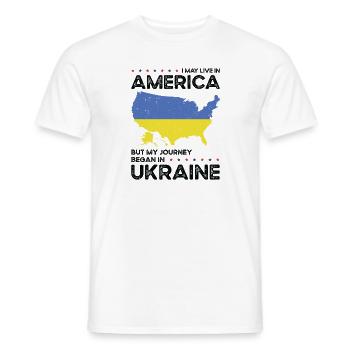 Born Ukrainian Ukraine American USA Citizenship - Men's T-Shirt - white - Front - AI Model Male 178 dark (178cm)