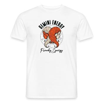 Zwillinge Energie Astrologische Dinosaurier - Männer T-Shirt - Weiß - Vorne - AI Model Male 178 dark (178cm)