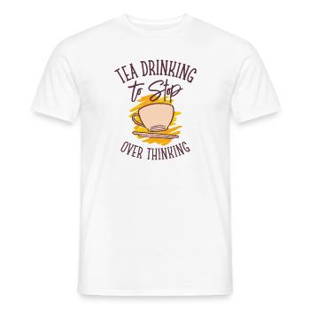 Tea Overthinking Tea Lover Teetasse Overthinker - Männer T-Shirt - Weiß - Vorne - AI Model Male 178 dark (178cm)