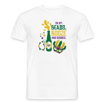 Mardi Gras Karneval Maske Bier Perlen Tölpel - Männer T-Shirt - Weiß - Vorne - AI Model Male 178 dark (178cm)