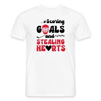 Saint-Valentin Hockey sur glace Sports Couples Rencontres - T-shirt homme - blanc - Devant - AI Model Male 178 dark (178cm)