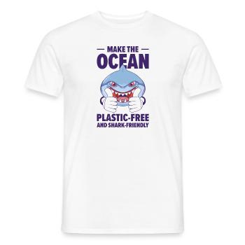Journée mondiale des animaux Requins Bien-être animal Faune marine - T-shirt homme - blanc - Devant - AI Model Male 178 dark (178cm)