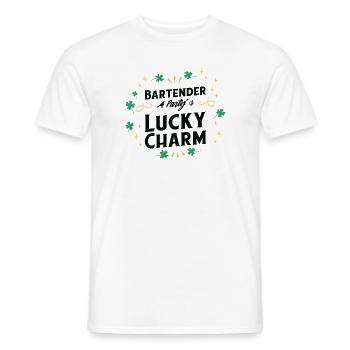 St. Patrick's Day Kleeblatt Kleeblatt Barkeeper - Männer T-Shirt - Weiß - Vorne - AI Model Male 178 dark (178cm)