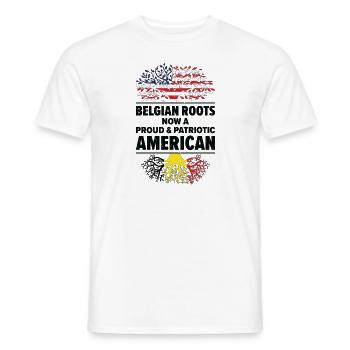 Born Belgian Belgium American USA Citizenship - Men's T-Shirt - white - Front - AI Model Male 178 dark (178cm)