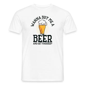 Boire de la bière Amoureux de la bière de couple - T-shirt homme - blanc - Devant - AI Model Male 178 dark (178cm)