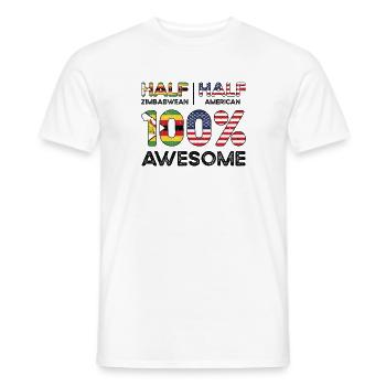 Né au Zimbabwe Zimbabwe États-Unis - T-shirt homme - blanc - Devant - AI Model Male 178 dark (178cm)