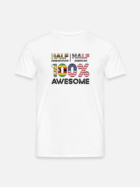 Born Zimbabwean Zimbabwe American USA Citizenship - Men's T-Shirt - white