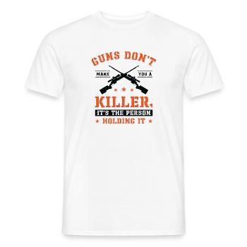 Guns Pistol Lover Gun Owner Shooting - Men's T-Shirt - white - Front - AI Model Male 178 dark (178cm)