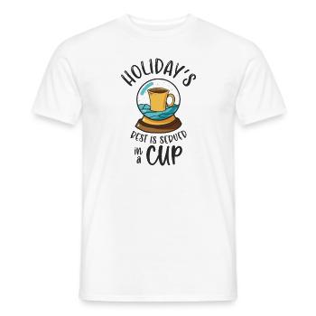 Christmas Snow Globe Coffee Caffeine Lover - Men's T-Shirt - white - Front - AI Model Male 178 dark (178cm)
