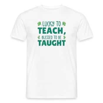 St. Patrick's Day Lehre Lucky Shamrock Clover - Männer T-Shirt - Weiß - Vorne - AI Model Male 178 dark (178cm)