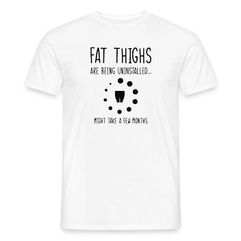 Uninstalling Fat Thighs Fitness Enthusiast - Men's T-Shirt - white - Front - AI Model Male 178 dark (178cm)