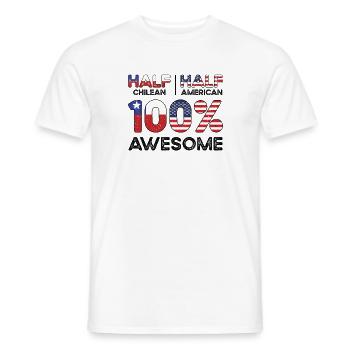 Semi-Chilien Chili États-Unis - T-shirt homme - blanc - Devant - AI Model Male 178 dark (178cm)