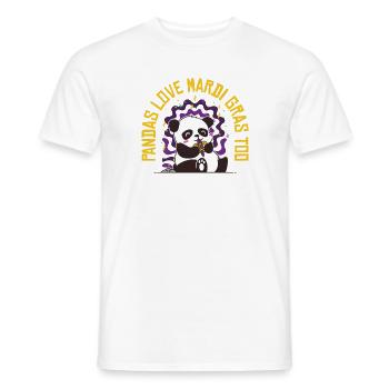 Mardi Gras Carnival Panda Mask Parade Costume - Men's T-Shirt - white - Front - AI Model Male 178 dark (178cm)