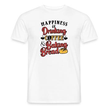 Baking Bread Drinking Coffee Caffeine Bread Baker - Men's T-Shirt - white - Front - AI Model Male 178 dark (178cm)