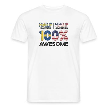 Né en Suède, Suède, Américain, États-Unis - T-shirt homme - blanc - Devant - AI Model Male 178 dark (178cm)
