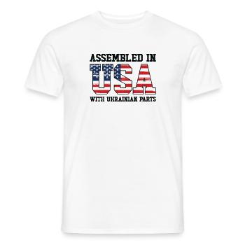 Born Ukrainian Ukraine American USA Citizenship - Men's T-Shirt - white - Front - AI Model Male 178 dark (178cm)