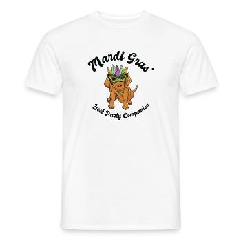 Mardi Gras Karneval Golden Retriever Party Kostüm - Männer T-Shirt - Weiß - Vorne - AI Model Male 178 dark (178cm)