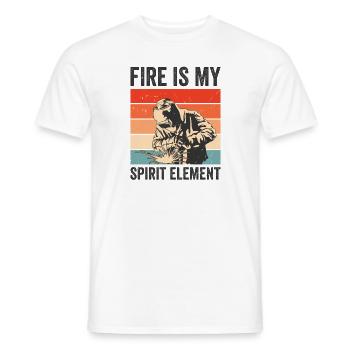 Welding Fire Spirit Element Metalworker Blacksmith - Men's T-Shirt - white - Front - AI Model Male 178 dark (178cm)