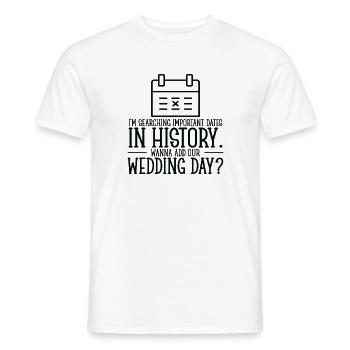 Wedding Day Pick Up Lines Couple Romantic Heart - Men's T-Shirt - white - Front - AI Model Male 178 dark (178cm)