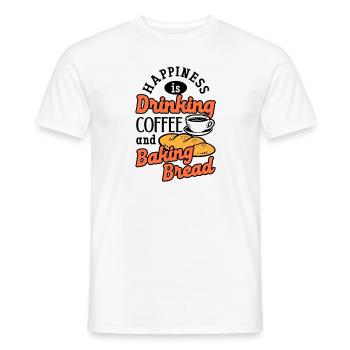 Baking Bread Drinking Coffee Caffeine Bread Baker - Men's T-Shirt - white - Front - AI Model Male 178 dark (178cm)