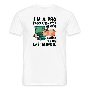 Procrastinating Hamster Procrastinator Time Pet - Men's T-Shirt - white - Front - AI Model Male 178 dark (178cm)
