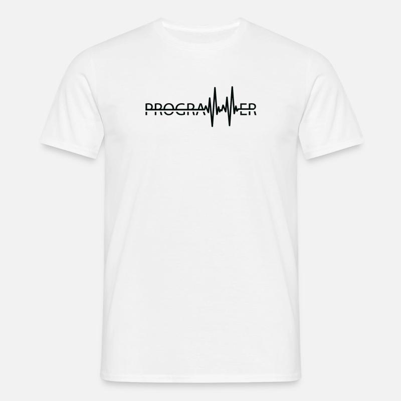 Programmierer Heartbeat Programmierung Coder - Männer T-Shirt - Weiß