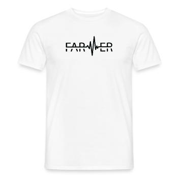 agriculteur palpitations cardiaques vache éleveur élevage agriculture - T-shirt homme - blanc - Devant - AI Model Male 178 dark (178cm)